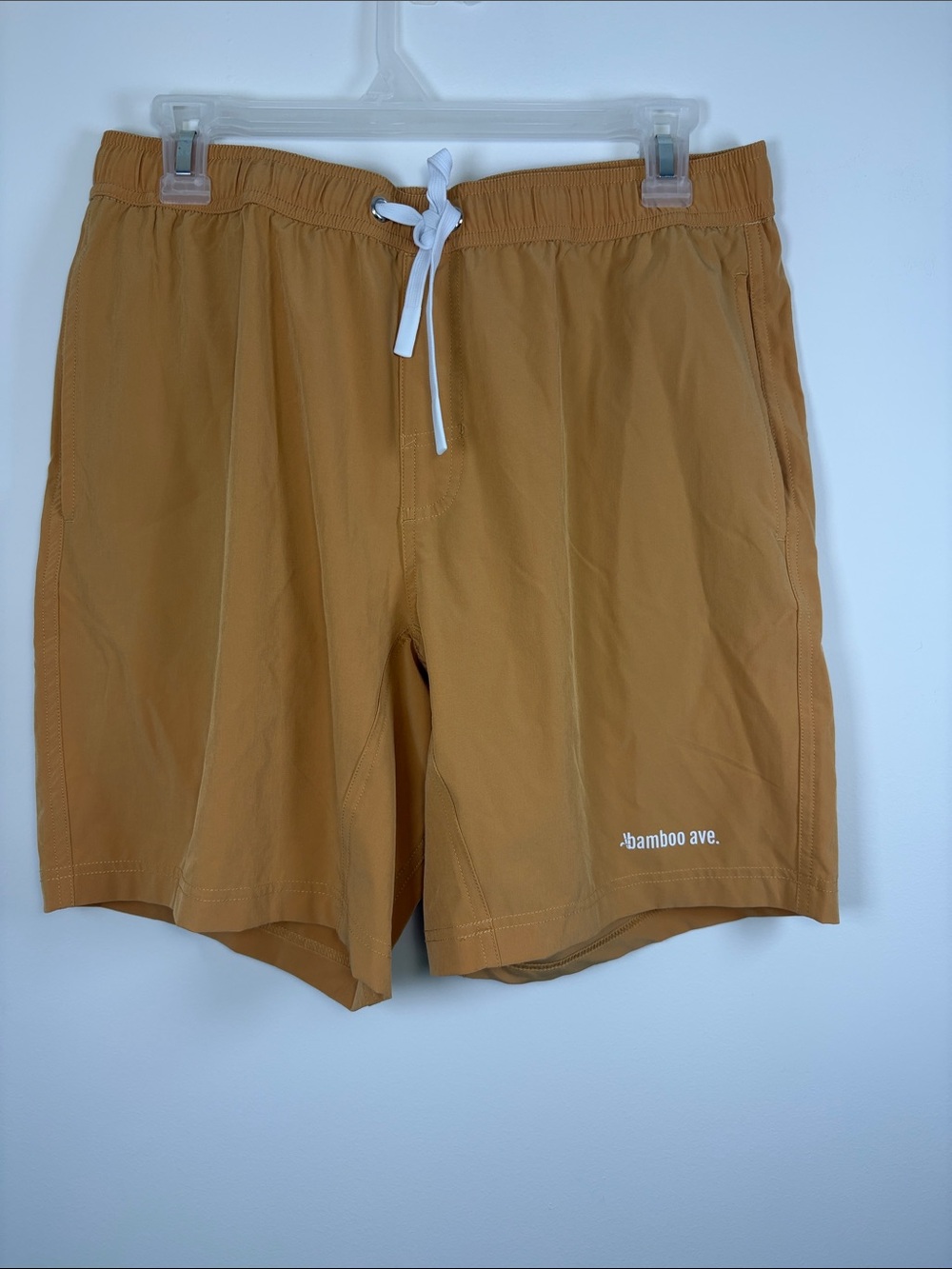 bamboo ave. Mens Drawstring Swim Shorts - Mustard - M